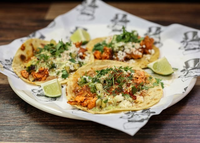 Spicy Salmon Tacos.